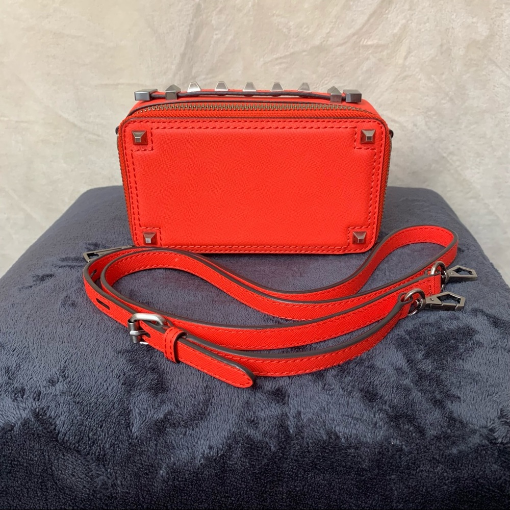 Rebecca Minkoff BRIGHT Red Clutch W/Long Strap